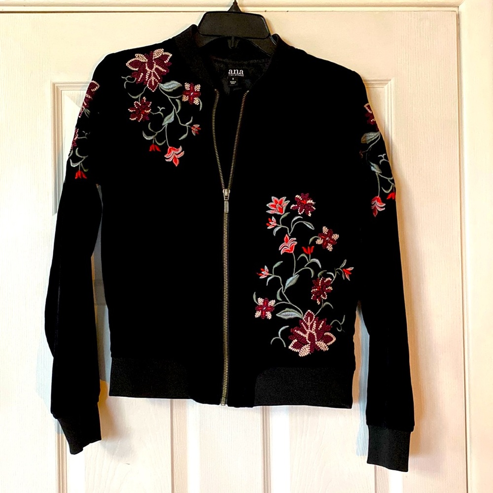 a.n.a. Velour Embroidered Jacket